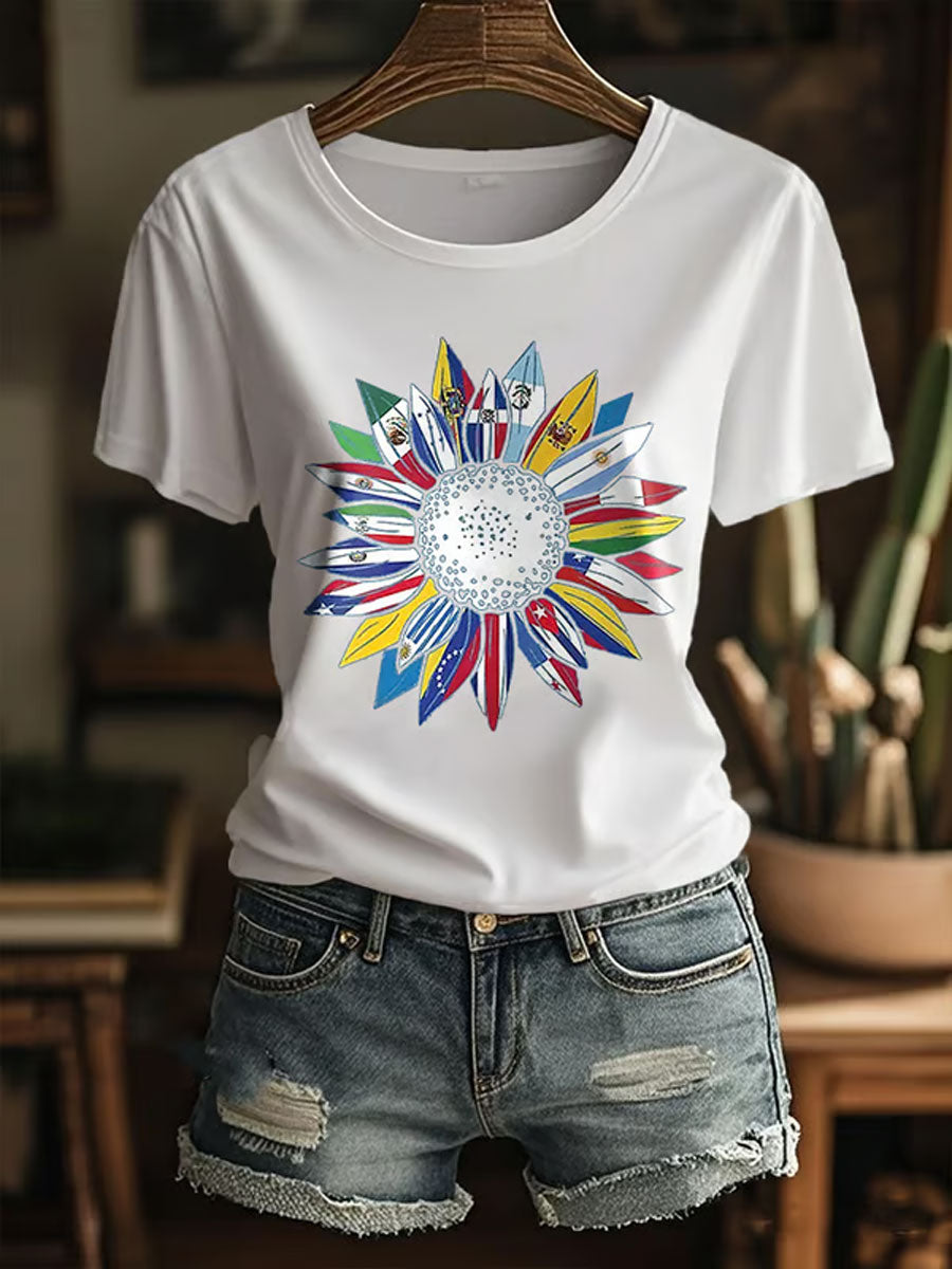 Camiseta con estampado del Mes de la Herencia Hispana para mujer