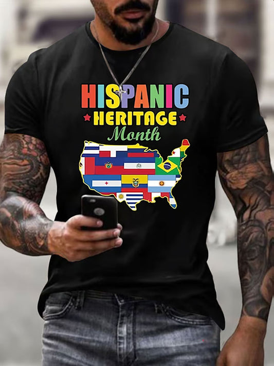 Camiseta impresa del mes de la herencia hispana de los hombres