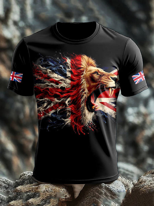 Camiseta con estampado UK Lion Flag para hombre