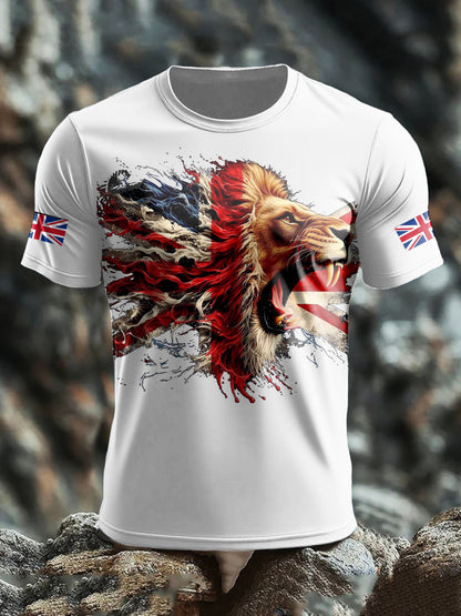 Camiseta con estampado UK Lion Flag para hombre