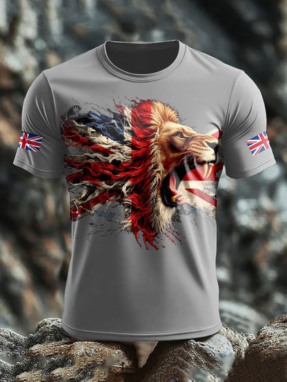 Camiseta con estampado UK Lion Flag para hombre