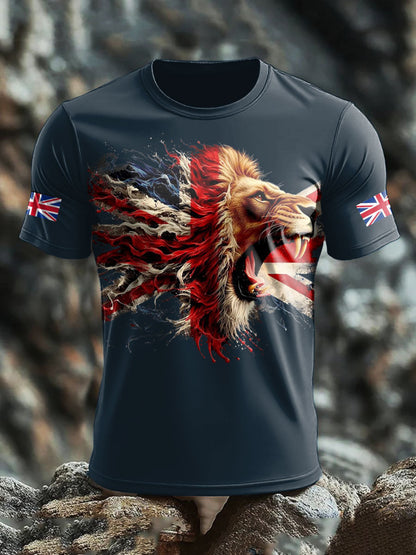 Camiseta con estampado UK Lion Flag para hombre