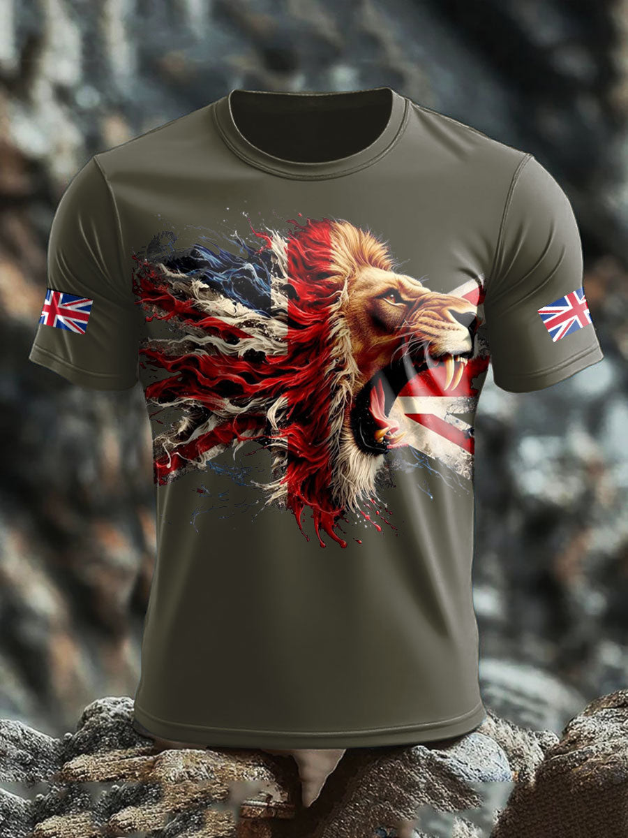 Camiseta con estampado UK Lion Flag para hombre