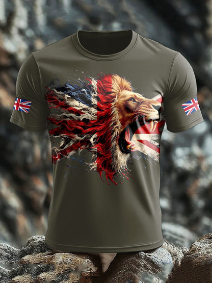 Camiseta con estampado UK Lion Flag para hombre