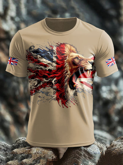 Camiseta con estampado UK Lion Flag para hombre