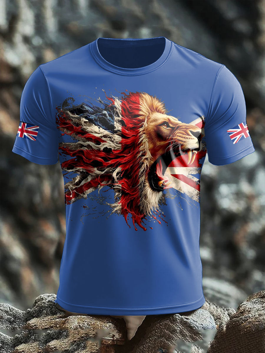 Camiseta con estampado UK Lion Flag para hombre
