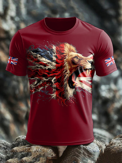 Camiseta con estampado UK Lion Flag para hombre