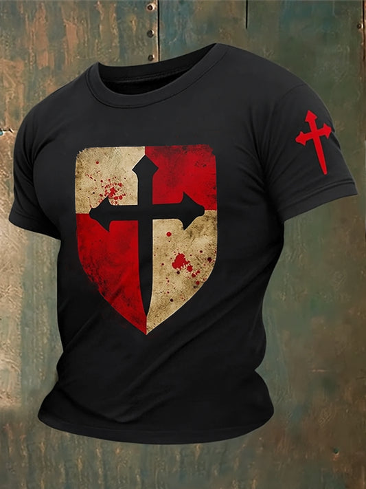 Unisex Vintage bandera española patriótica águila resumen impreso algodón Casua manga corta camiseta