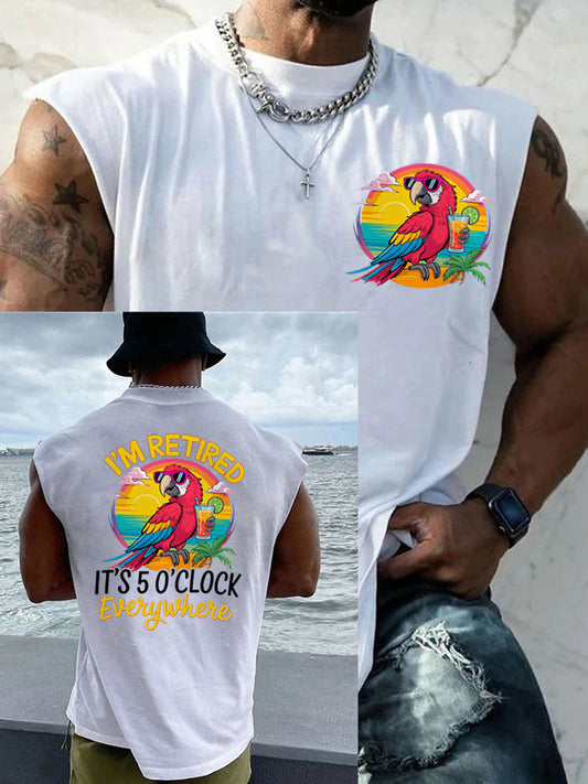 LI'm Retired It's 5 O'clock Everywhere Parrot Casual Tank Top para hombre