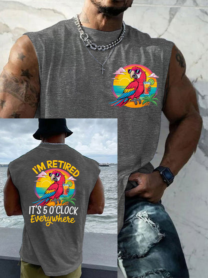 LI'm Retired It's 5 O'clock Everywhere Parrot Casual Tank Top para hombre