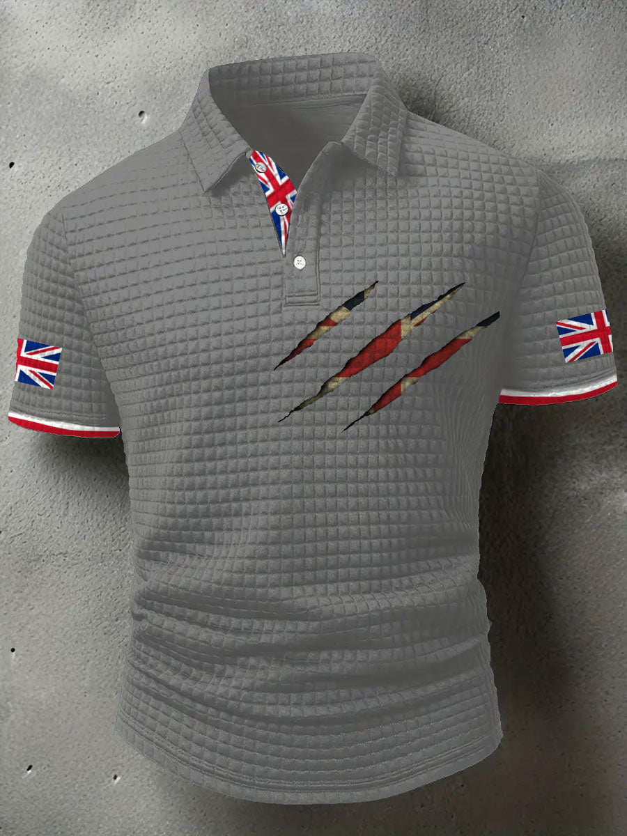 Hombres UK Flag Art Impreso Casual Tops