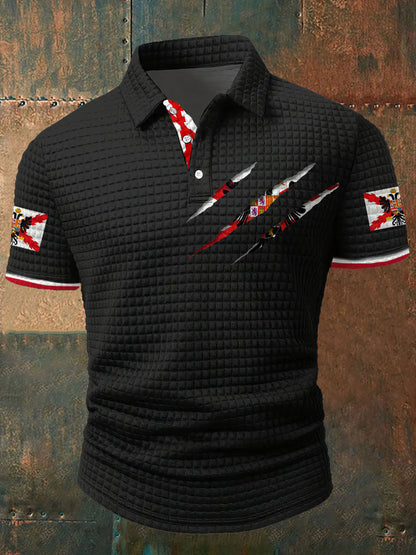 Cruz de España de Borgoña Tercio Impreso Casual Tops de los hombres