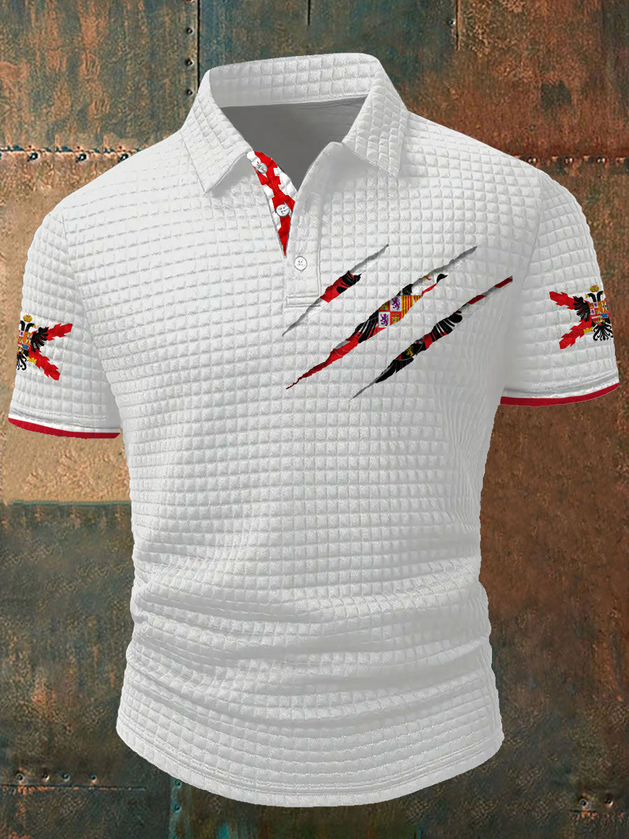 Cruz de España de Borgoña Tercio Impreso Casual Tops de los hombres