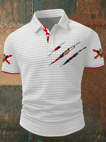 Cruz de España de Borgoña Tercio Impreso Casual Tops de los hombres