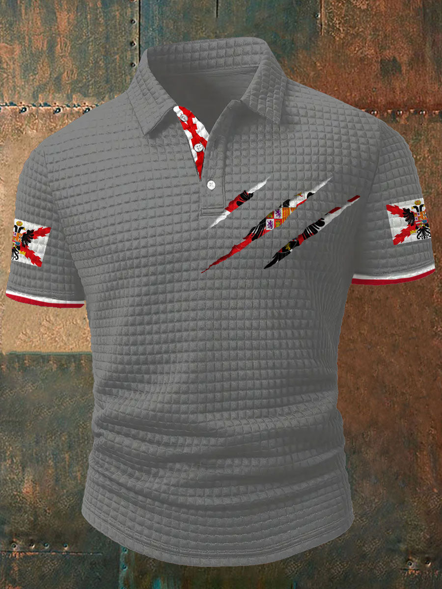 Cruz de España de Borgoña Tercio Impreso Casual Tops de los hombres