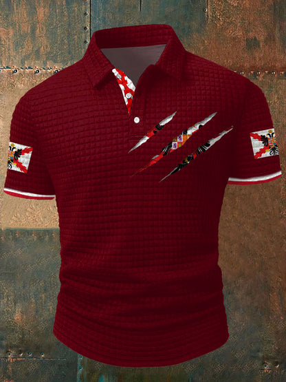 Cruz de España de Borgoña Tercio Impreso Casual Tops de los hombres