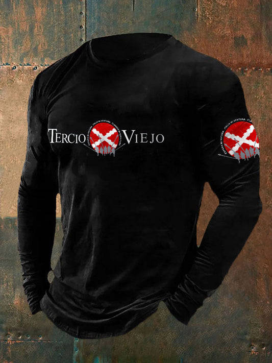 Cruz de España de Borgoña Tercio de los hombres imprimió la camiseta