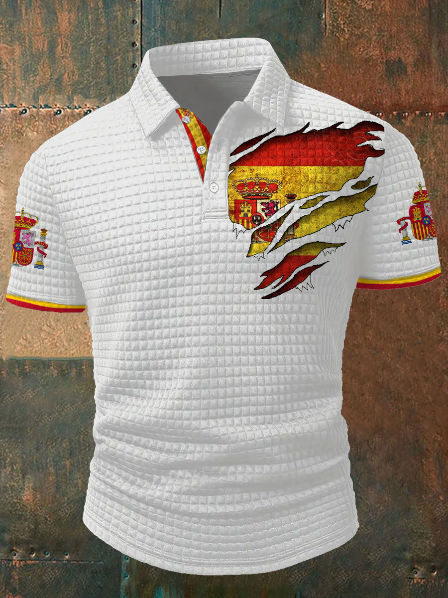 Tops casuales impresos de la bandera de España de los hombres