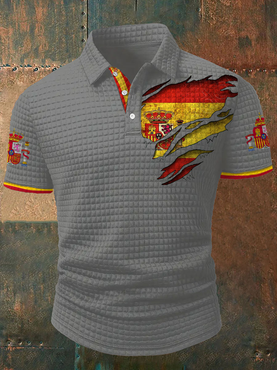 Tops casuales impresos de la bandera de España de los hombres
