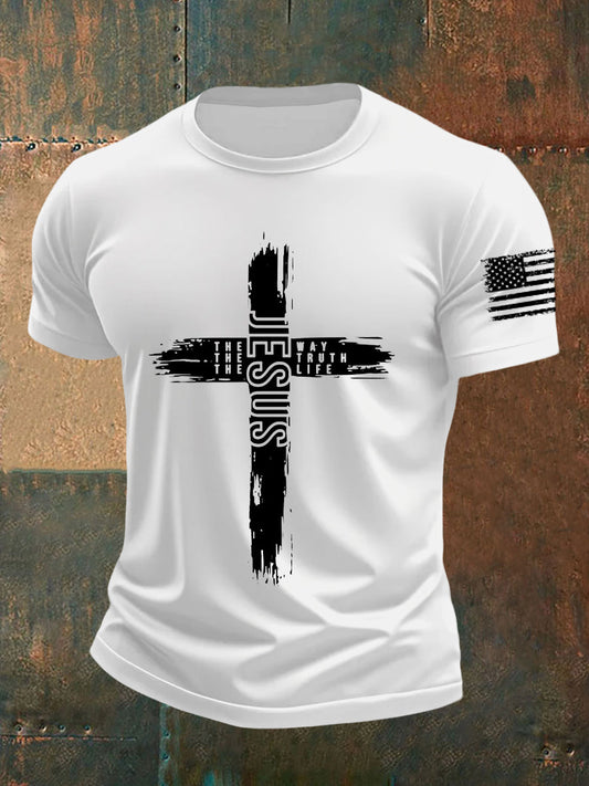 Hombres el camino la verdad la vida Jesús camisa John 14 6 camiseta cristiana de manga corta