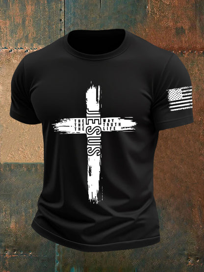 Hombres el camino la verdad la vida Jesús camisa John 14 6 camiseta cristiana de manga corta