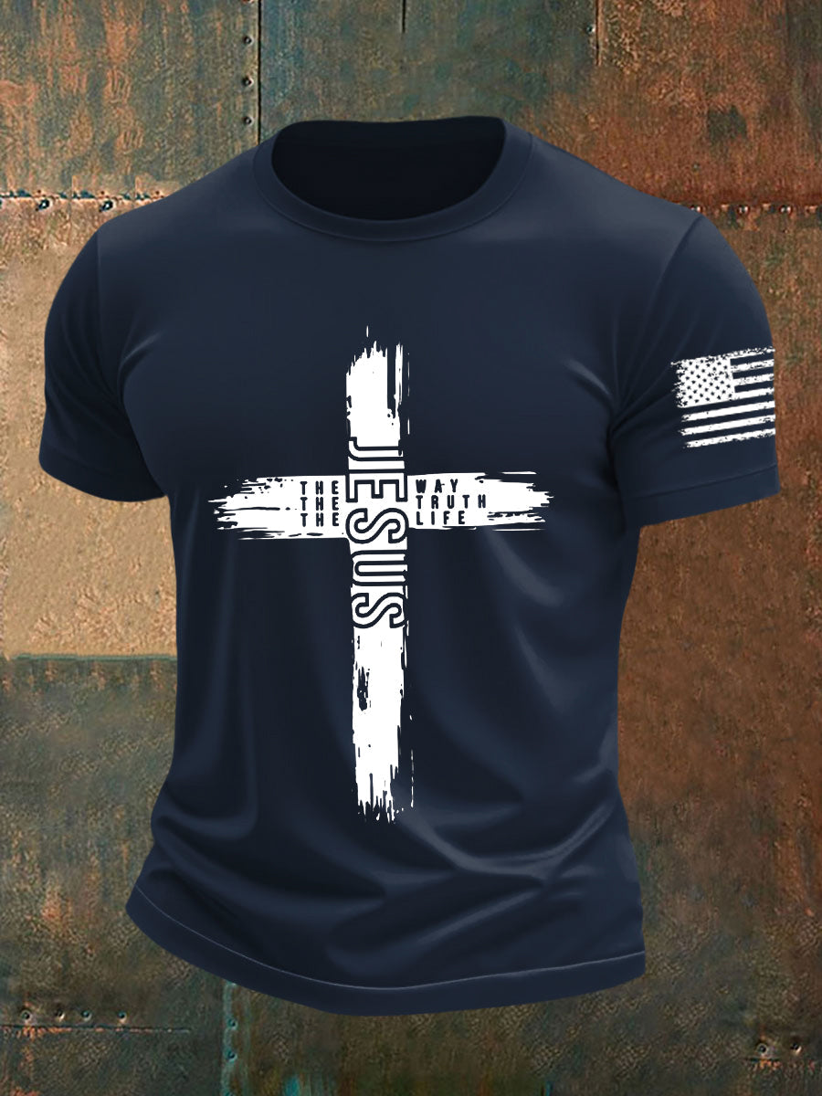 Hombres el camino la verdad la vida Jesús camisa John 14 6 camiseta cristiana de manga corta