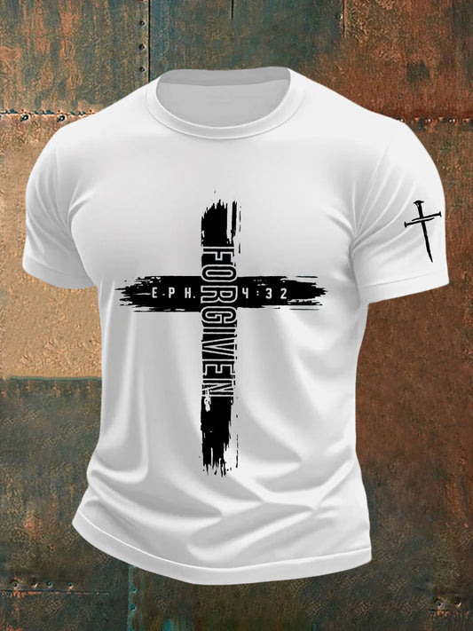 Camiseta de manga corta Forgiven Faith Cross para hombre