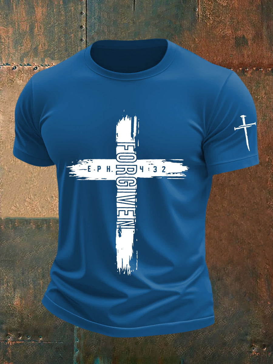Camiseta de manga corta Forgiven Faith Cross para hombre