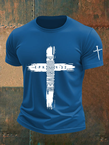 Camiseta de manga corta Forgiven Faith Cross para hombre