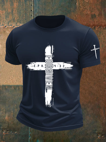 Camiseta de manga corta Forgiven Faith Cross para hombre
