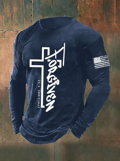 Forgiven Faith Cross Camiseta de manga larga para hombre