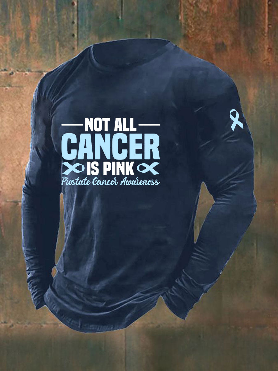 Camiseta casual de la impresión de la conciencia del cáncer de próstata de los hombres