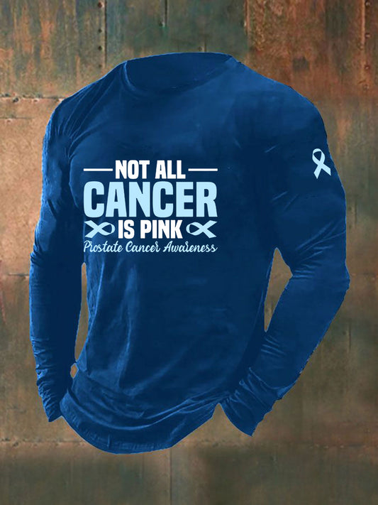 Camiseta casual de la impresión de la conciencia del cáncer de próstata de los hombres