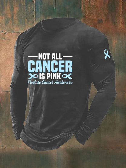 Camiseta casual de la impresión de la conciencia del cáncer de próstata de los hombres