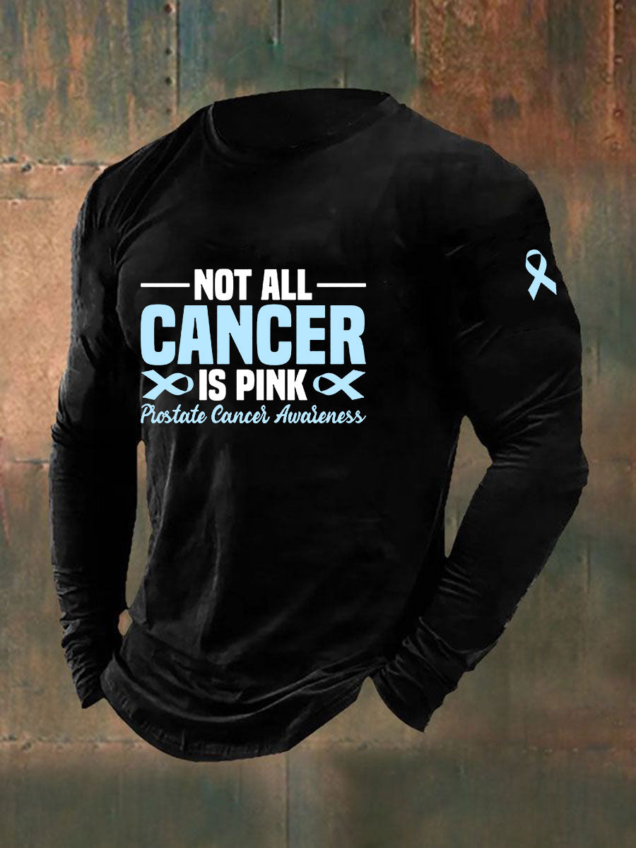 Camiseta casual de la impresión de la conciencia del cáncer de próstata de los hombres
