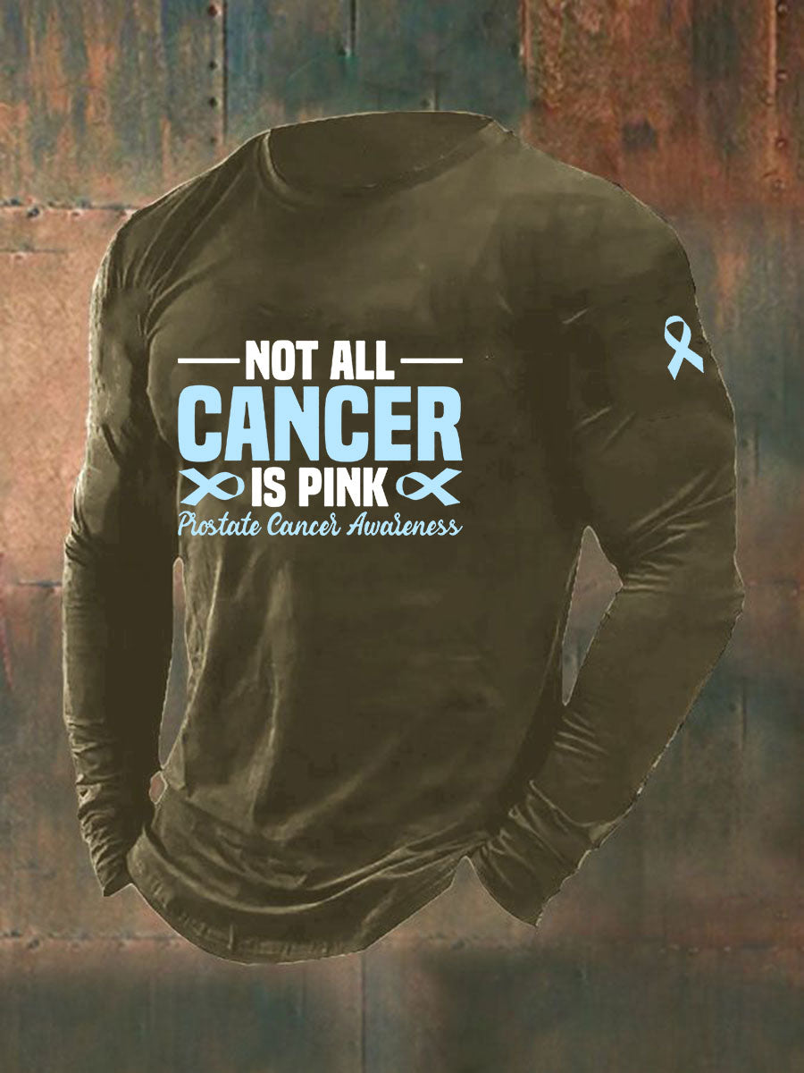 Camiseta casual de la impresión de la conciencia del cáncer de próstata de los hombres