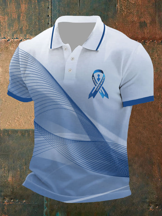 Top casual con estampado de conciencia de cáncer de próstata para hombres
