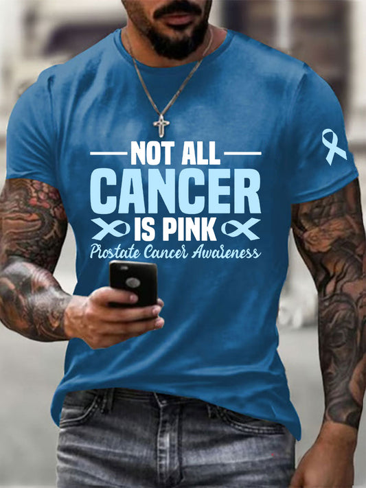 Camiseta casual de la impresión de la conciencia del cáncer de próstata de los hombres