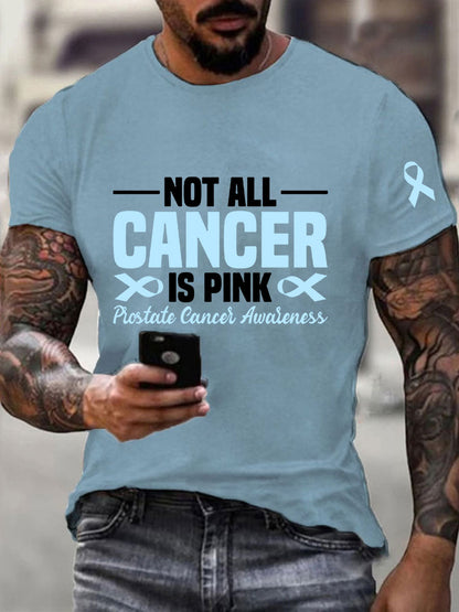 Camiseta casual de la impresión de la conciencia del cáncer de próstata de los hombres