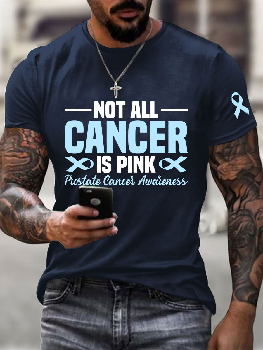 Camiseta casual de la impresión de la conciencia del cáncer de próstata de los hombres