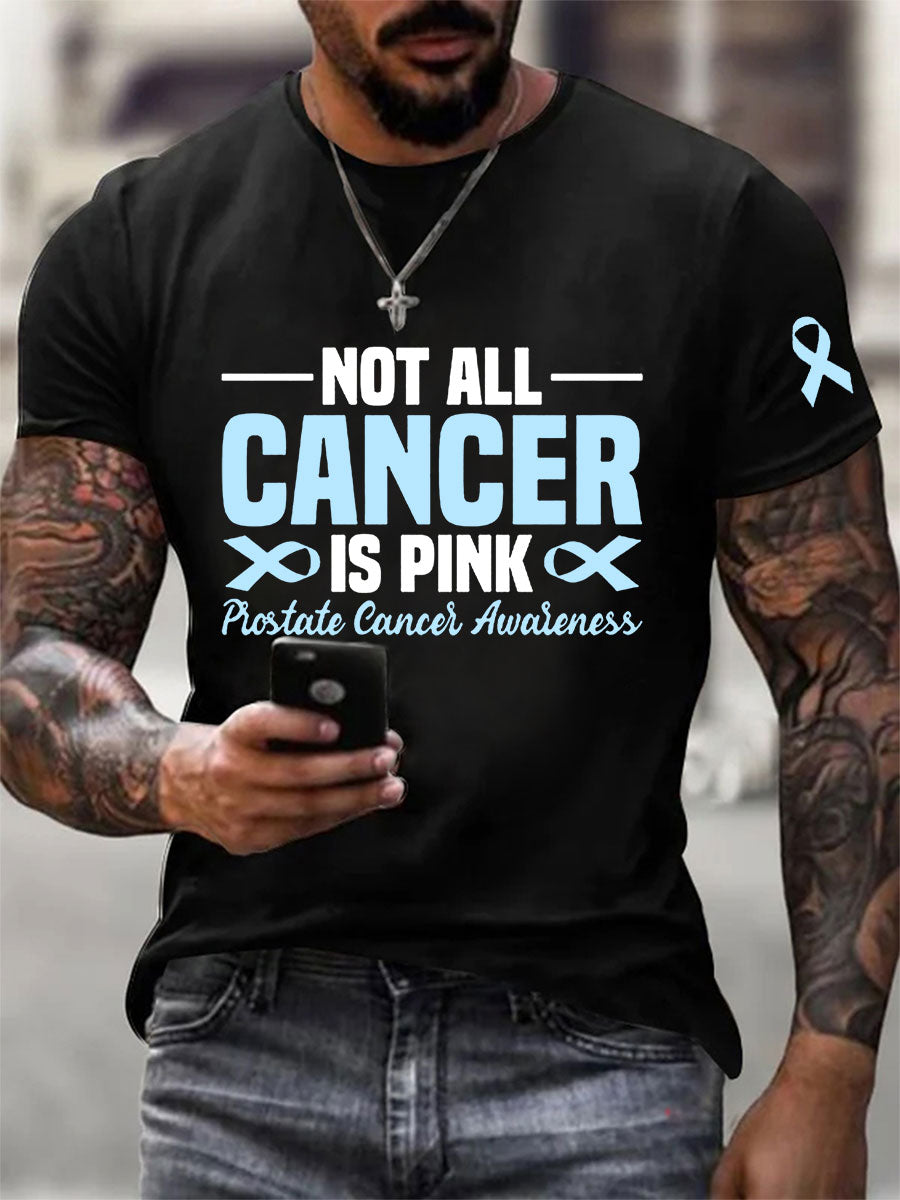 Camiseta casual de la impresión de la conciencia del cáncer de próstata de los hombres
