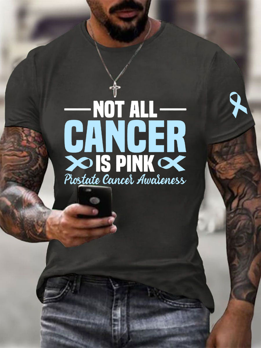 Camiseta casual de la impresión de la conciencia del cáncer de próstata de los hombres