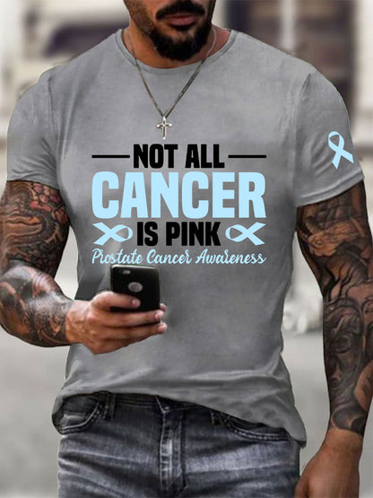 Camiseta casual de la impresión de la conciencia del cáncer de próstata de los hombres