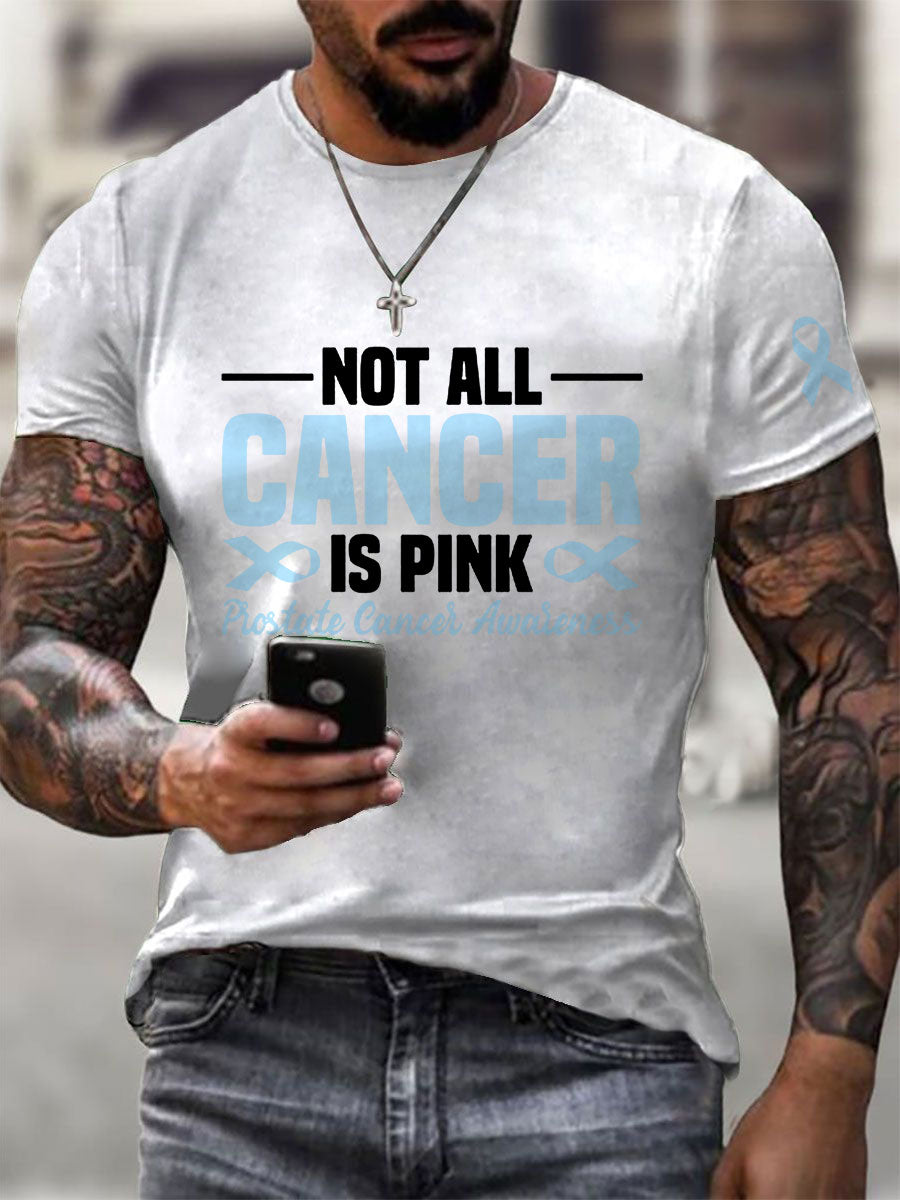 Camiseta casual de la impresión de la conciencia del cáncer de próstata de los hombres