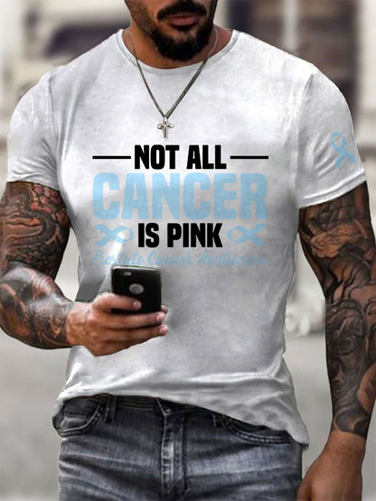 Camiseta casual de la impresión de la conciencia del cáncer de próstata de los hombres