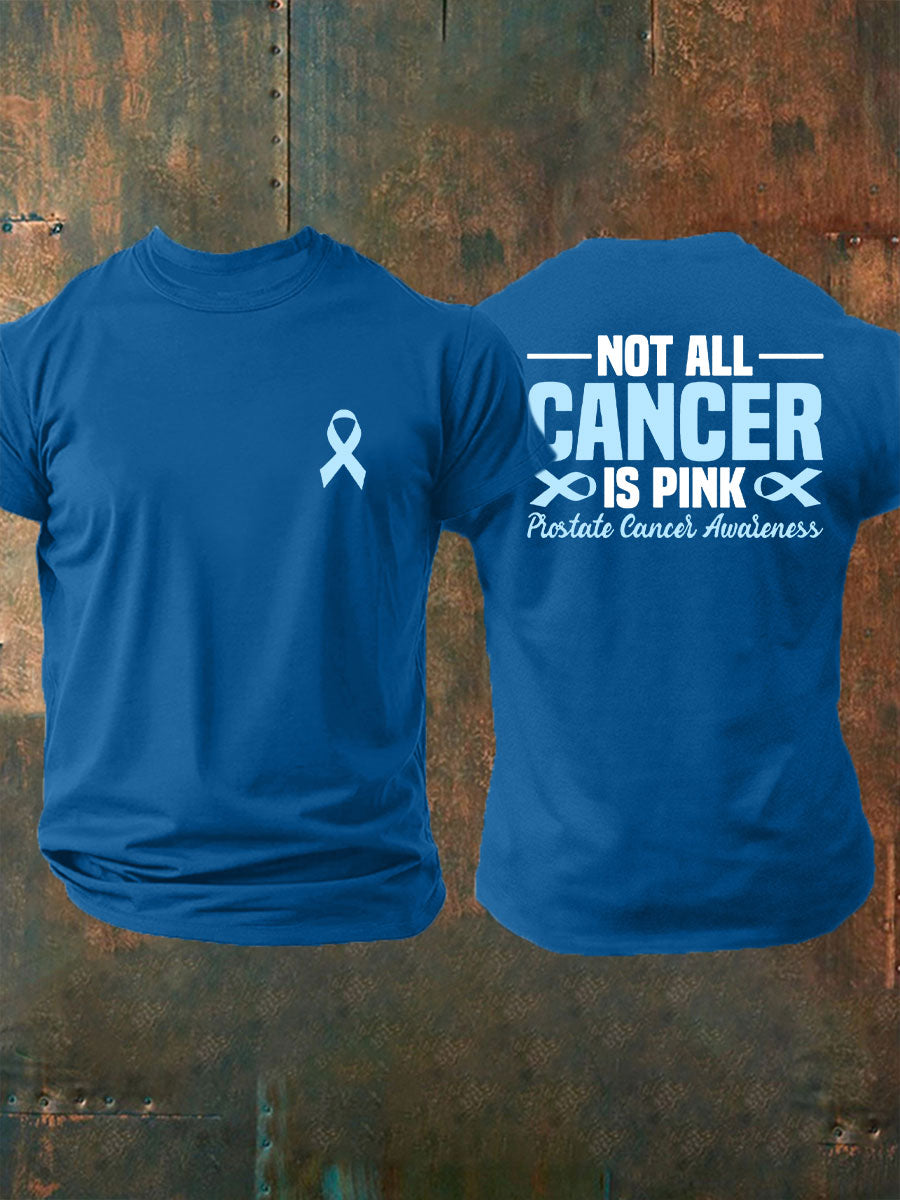 Camiseta casual de la impresión de la conciencia del cáncer de próstata de los hombres