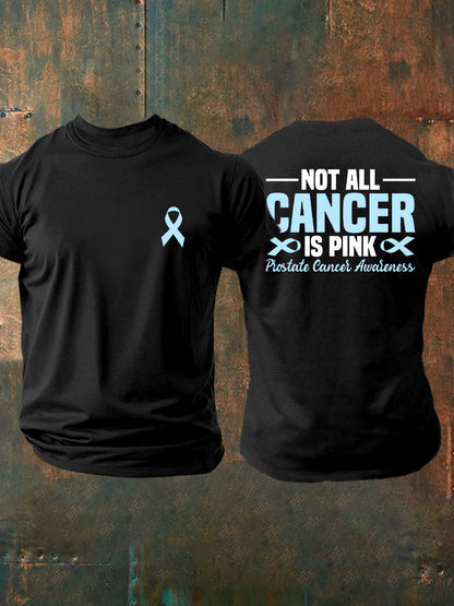 Camiseta casual de la impresión de la conciencia del cáncer de próstata de los hombres