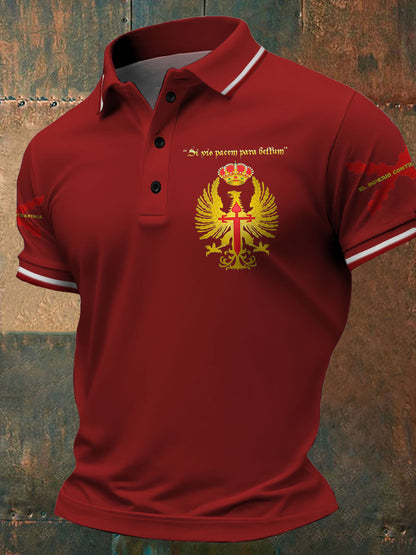 Cruz de los hombres de Borgoña Tercio Impreso Casual Tops