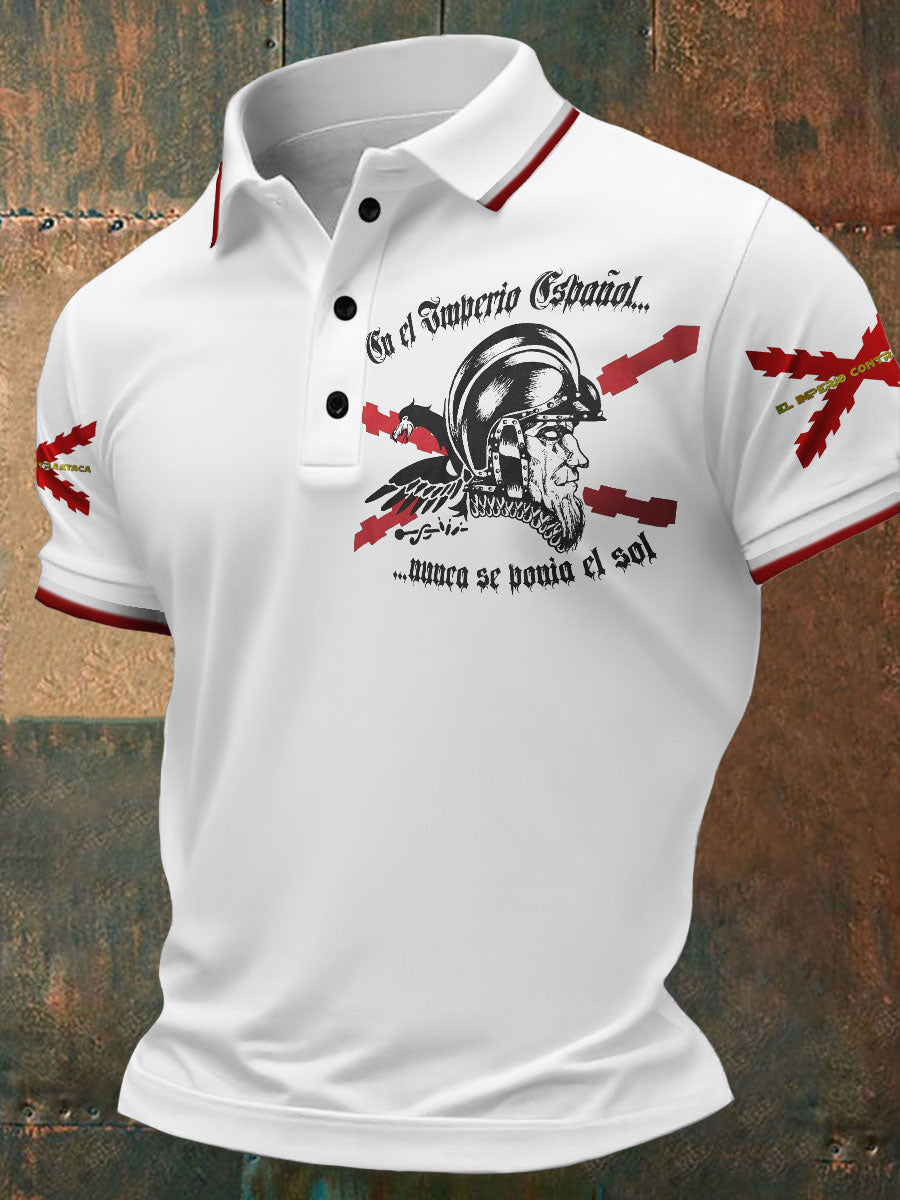Hombres Cruz de Borgoña Tercio Impreso Casual Tops