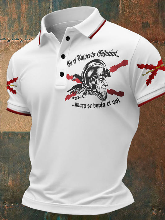 Hombres Cruz de Borgoña Tercio Impreso Casual Tops
